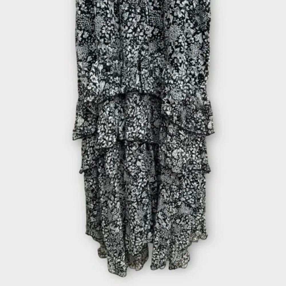 Anthropologie Dress Black and White Asymmetrical Tiered Sundress - Picture 6 of 7